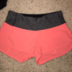 Lululemon speed up 2.5”  pink shorts $30 size 2